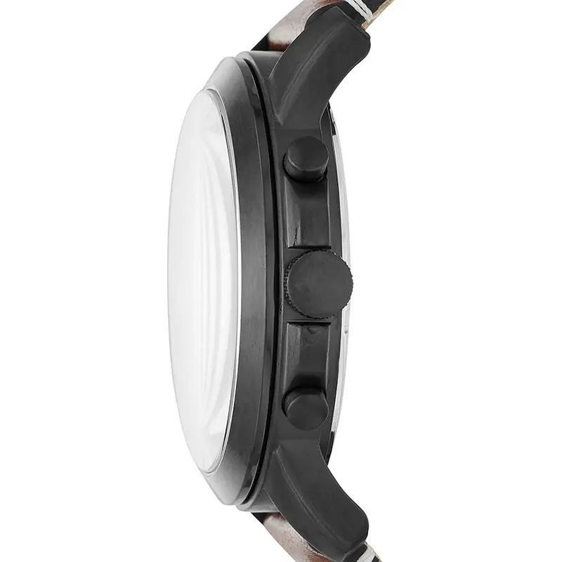 Fossil Grant Chronograph Black Dial Leather Men's Watch- FS5241